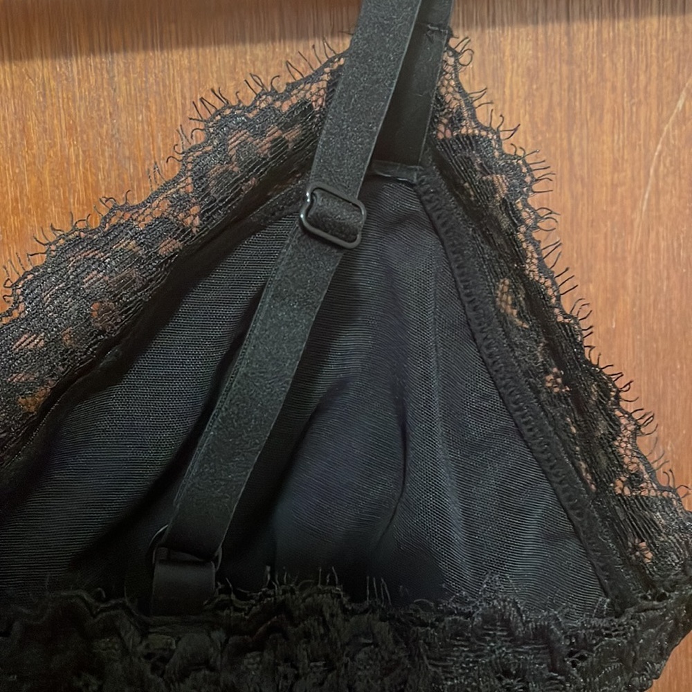 NWOT Aerie Eyelash Lace Trim Longline Bralette - Picture 6 of 9